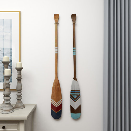 Dovecove Multi Colored Wood Novelty Canoe Oar Paddle Wall Decor